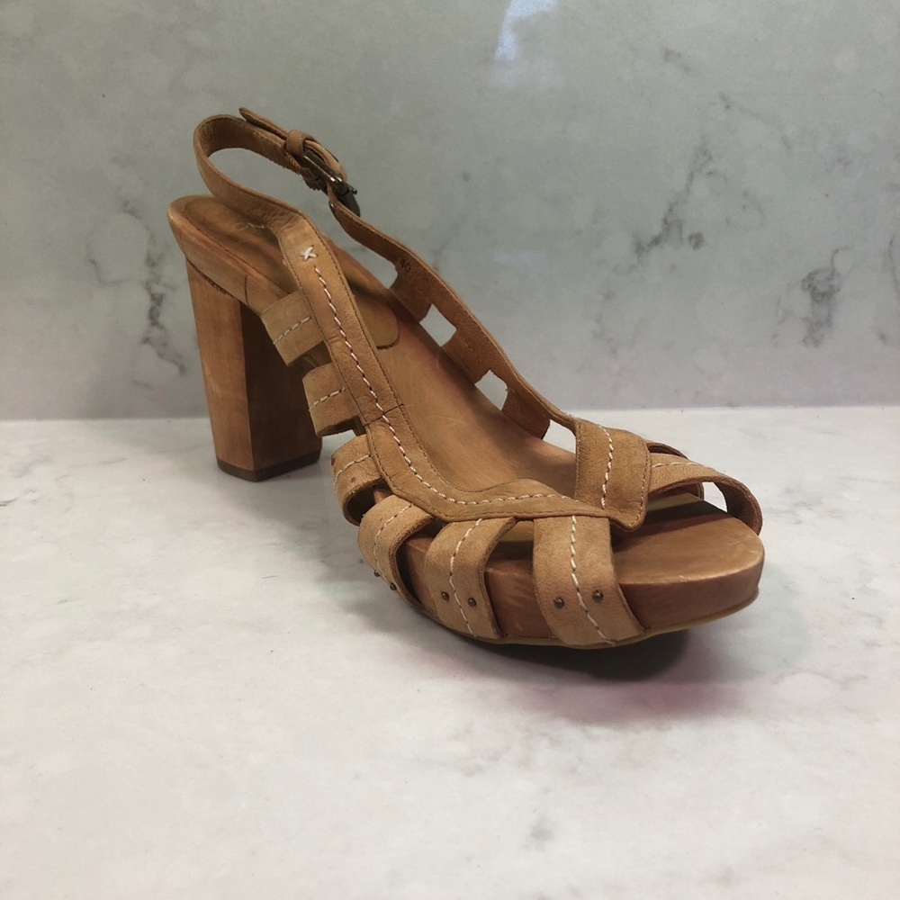 One of 2 Wood Heel Shoes